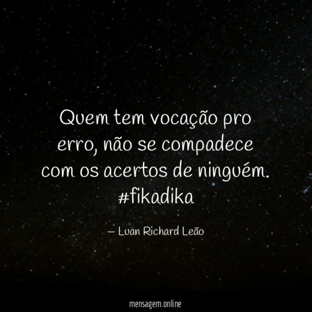 Quem tem vocação pro erro
