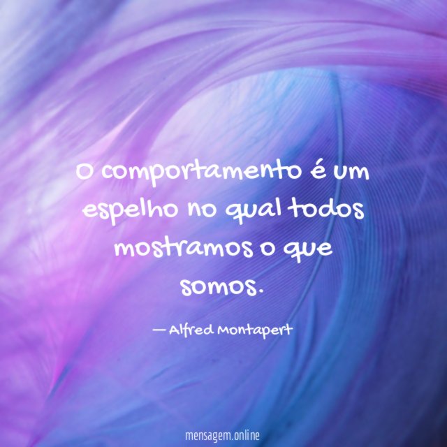 O comportamento é um espelho no qual todos mostramos o que somos