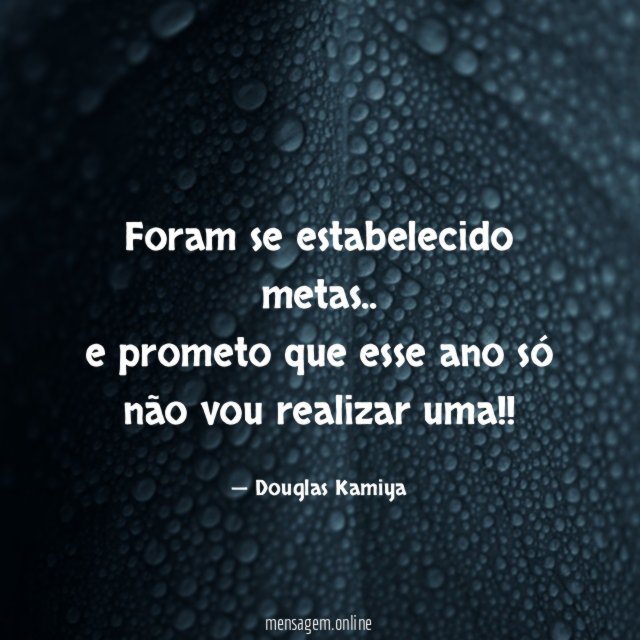 Foram se estabelecido metas
