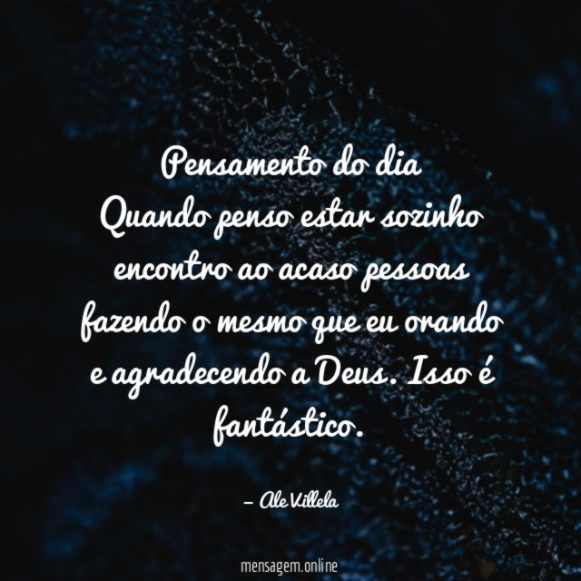 Pensamento do dia