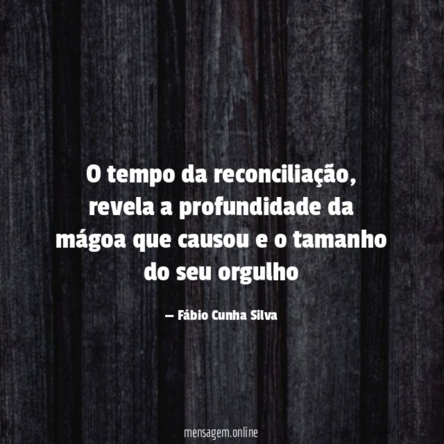 O tempo da reconciliação