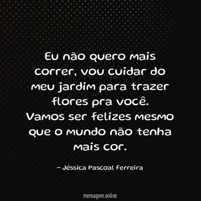 Eu não quero mais correr