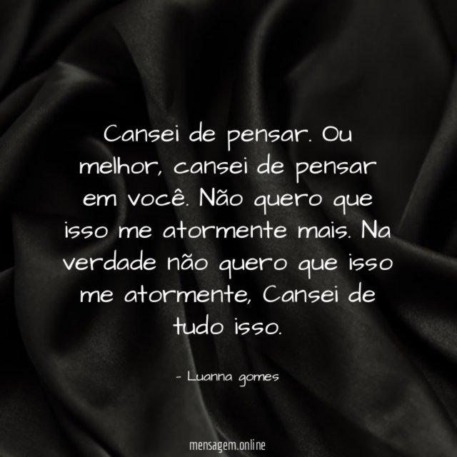 Cansei de pensar