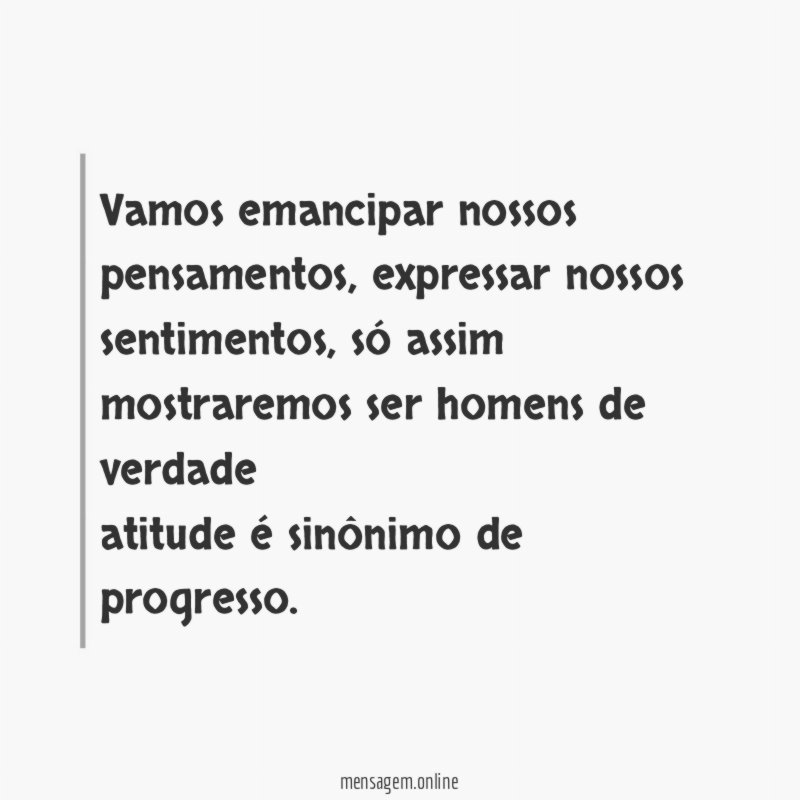 Vamos emancipar nossos pensamentos