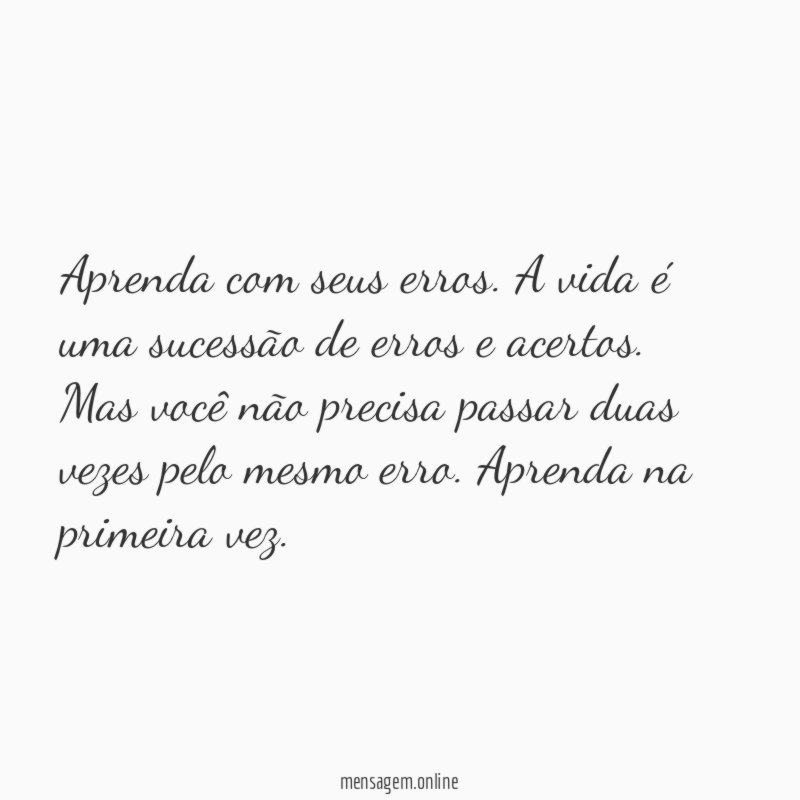 Aprenda com seus erros