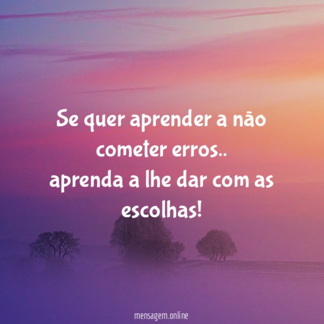 Se quer aprender a não cometer erros