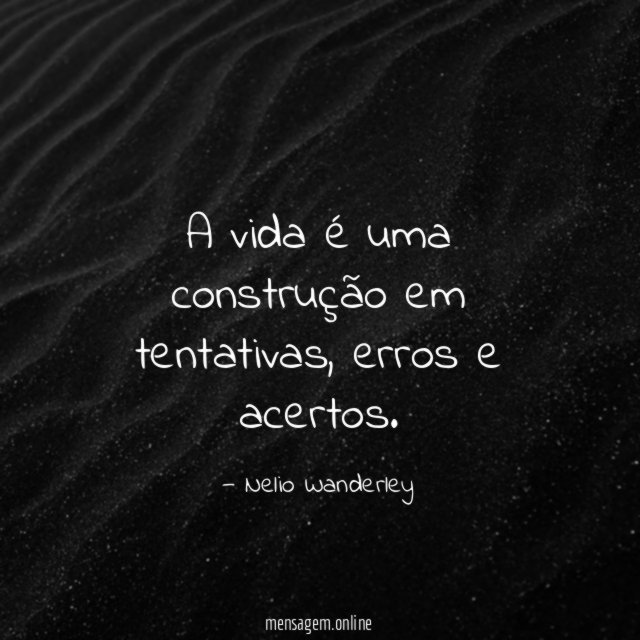A vida é uma construção em tentativas