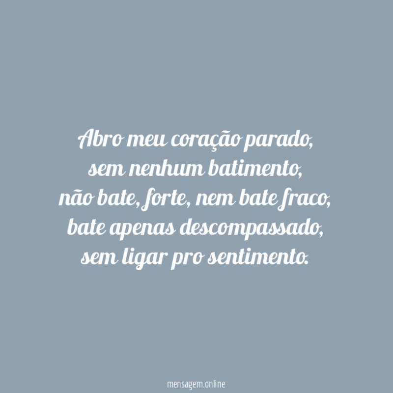 Abro meu coração parado