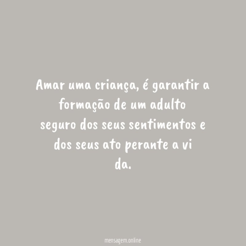 Amar uma criança