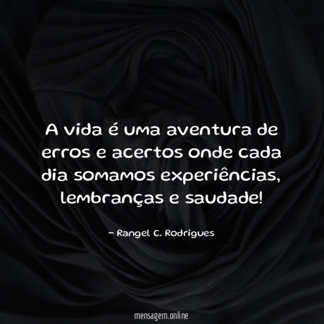 A vida é uma aventura de erros