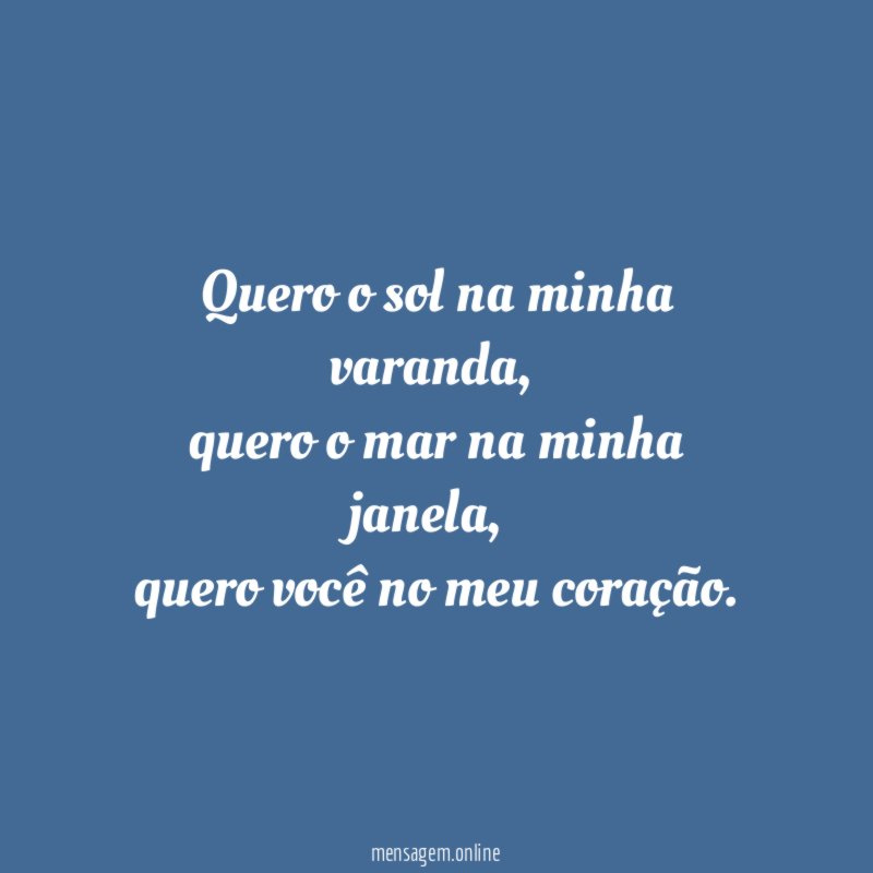 Quero o sol na minha varanda