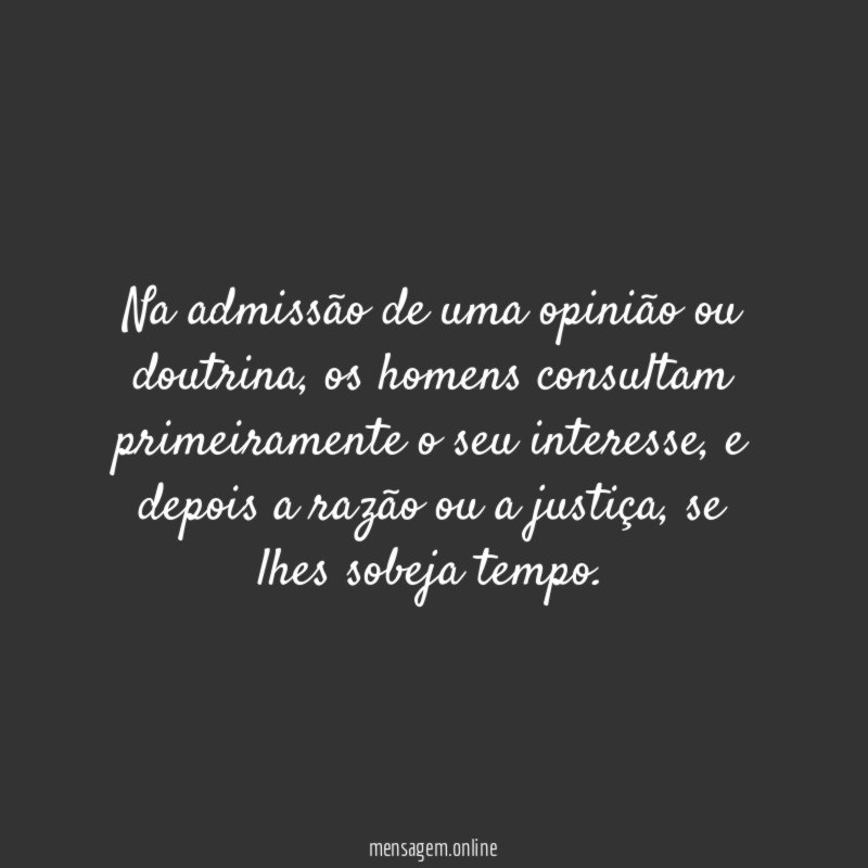 Na admissão de uma opinião ou doutrina