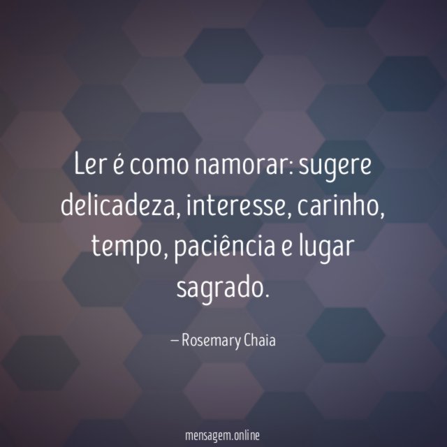 Ler é como namorar