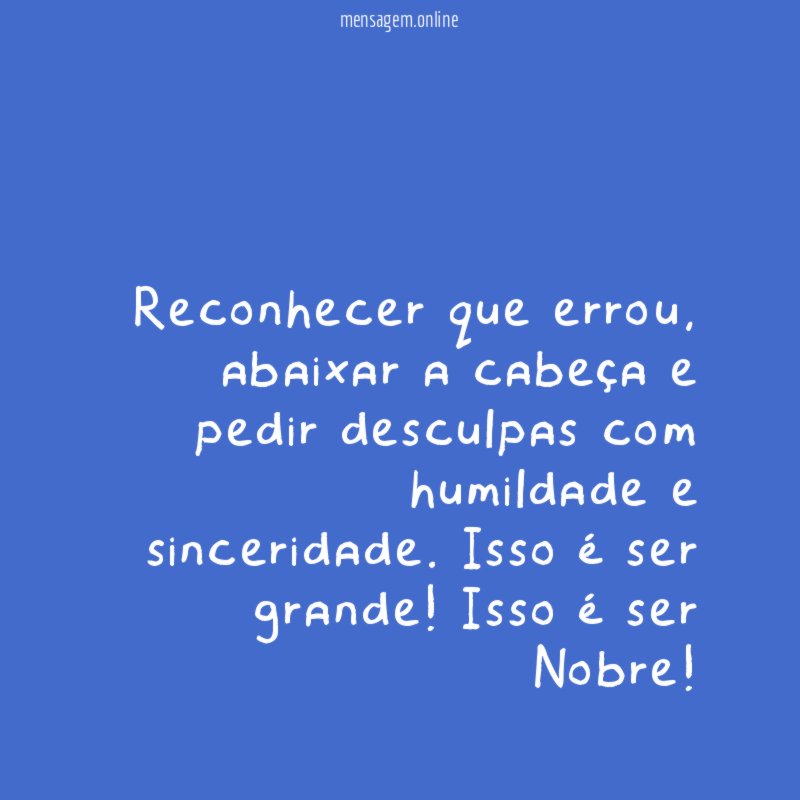 Reconhecer que errou