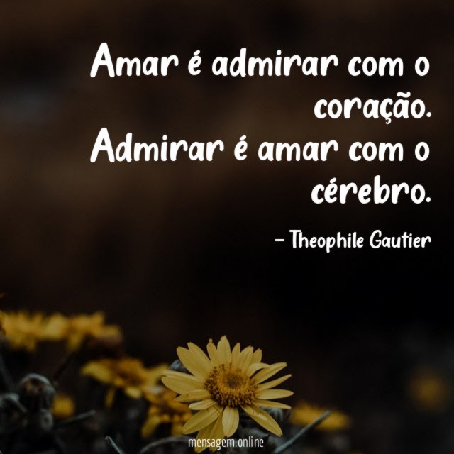 Amar é admirar com o coração