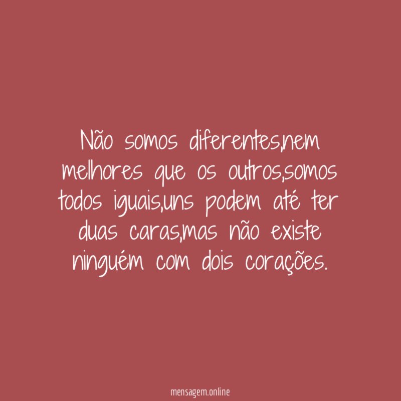 Não somos diferentes