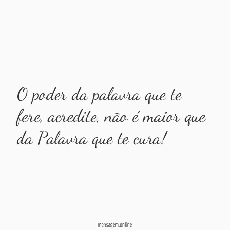O poder da palavra que te fere