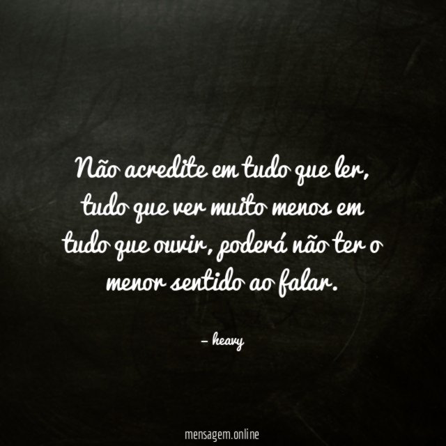 Não acredite em tudo que ler