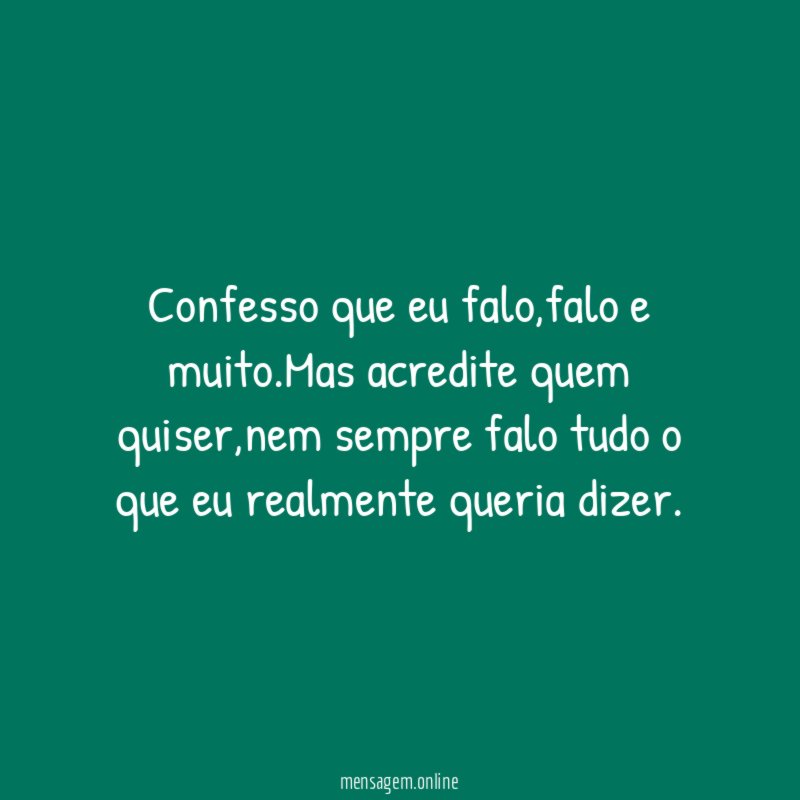 Confesso que eu falo