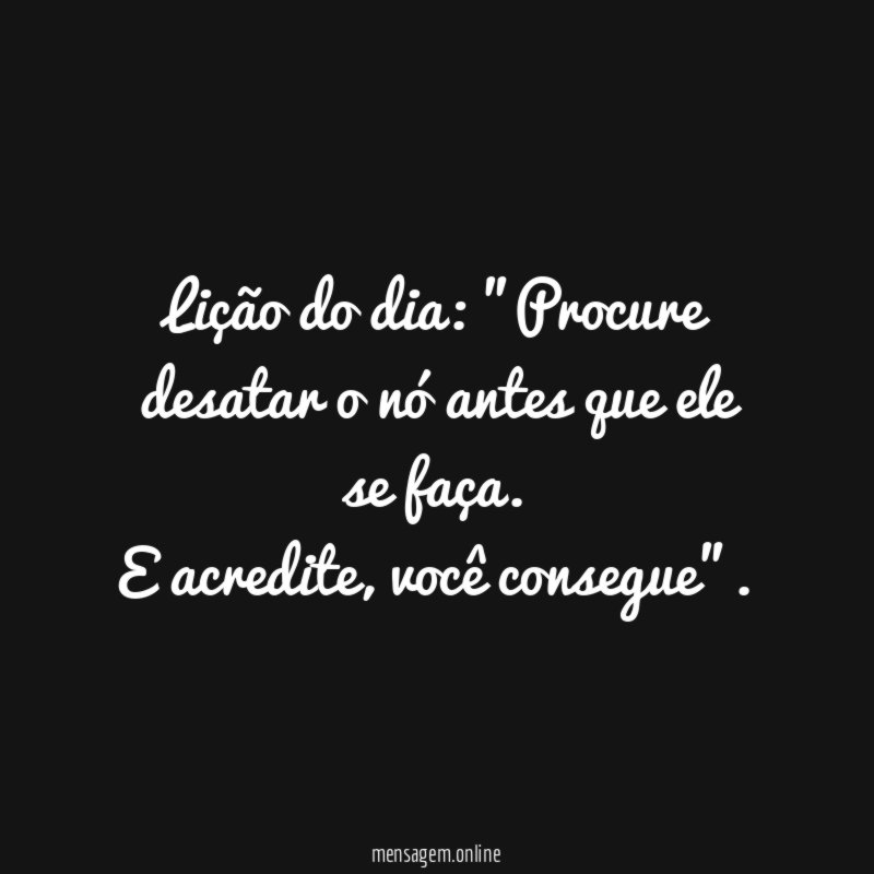 Lição do dia