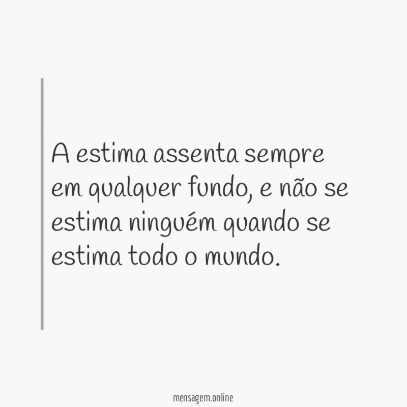 A estima assenta sempre em qualquer fundo
