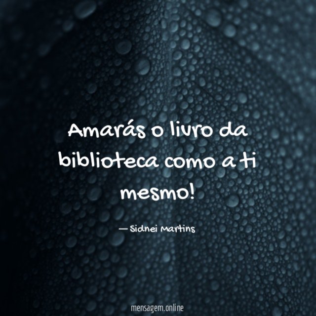 Amarás o livro da biblioteca como a ti mesmo