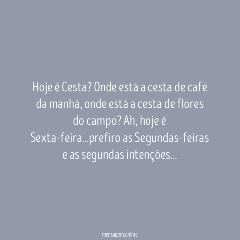Hoje é Cesta