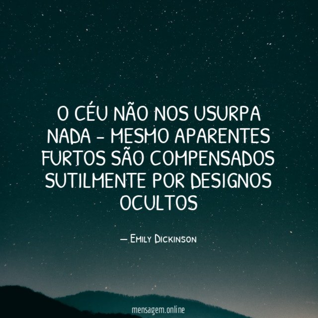 O céu não nos usurpa nada - mesmo
