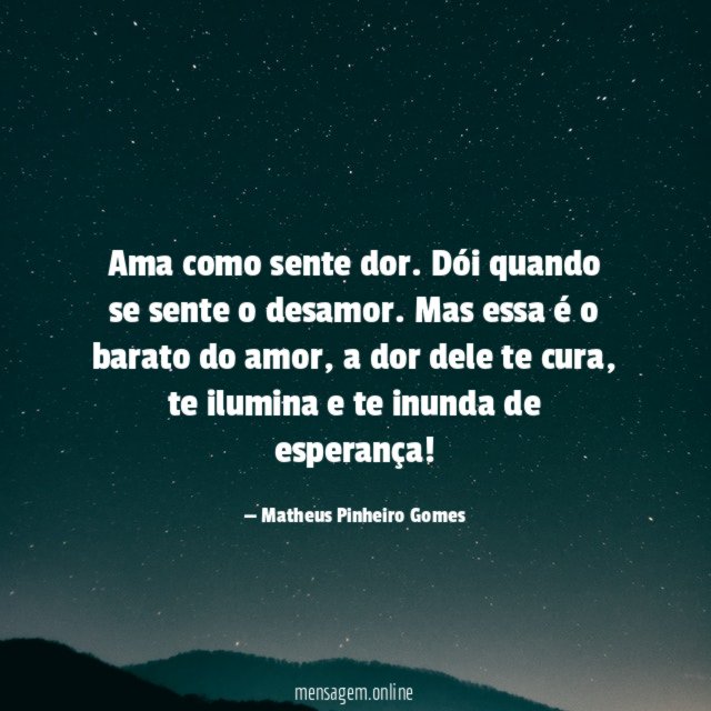 Ama como sente dor