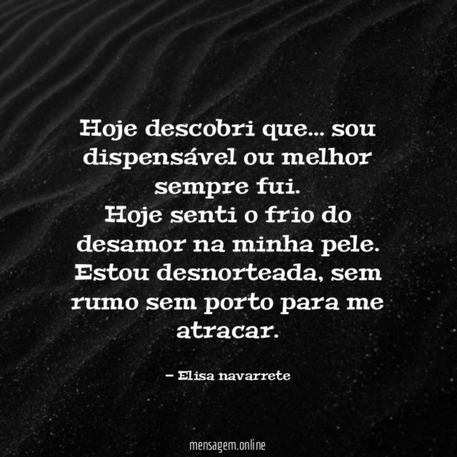 Hoje descobri que