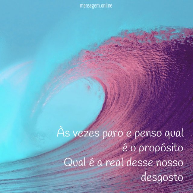 Às vezes paro e penso qual é