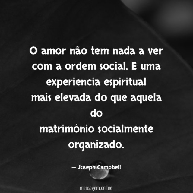 O amor não tem nada a ver com a ordem social