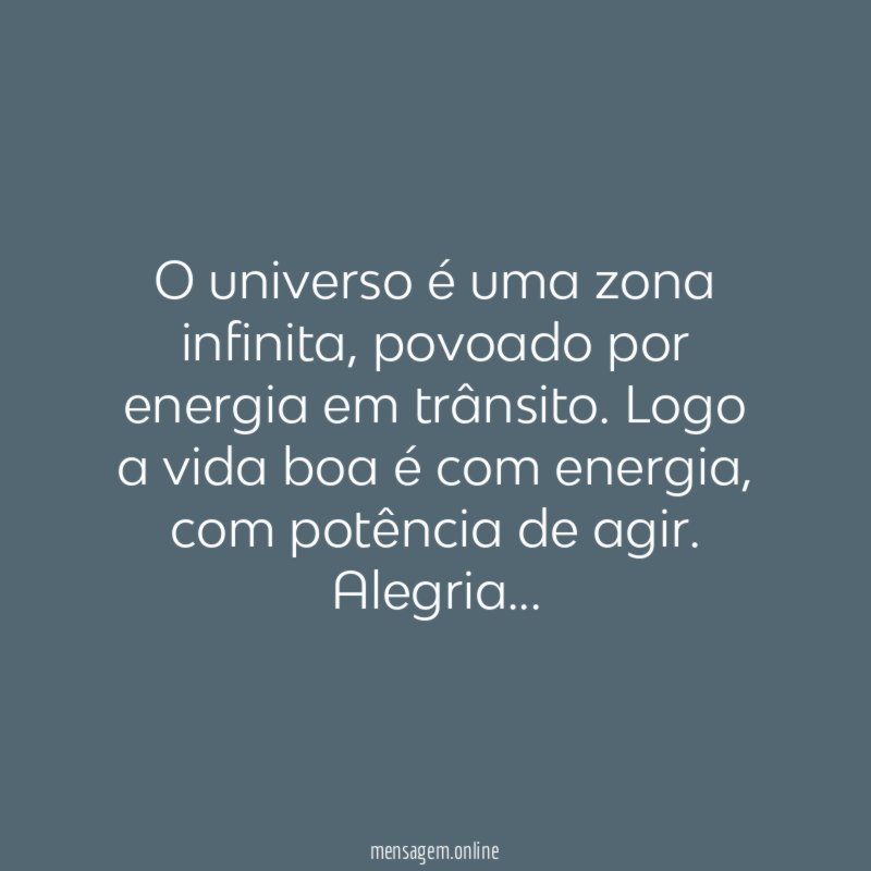 O universo é uma zona infinita