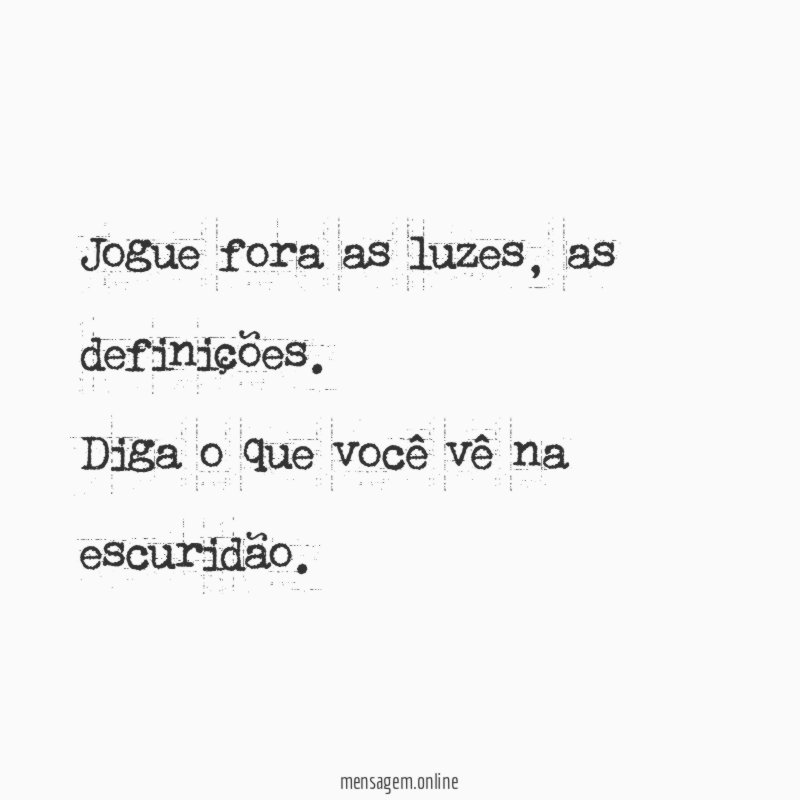 Jogue fora as luzes
