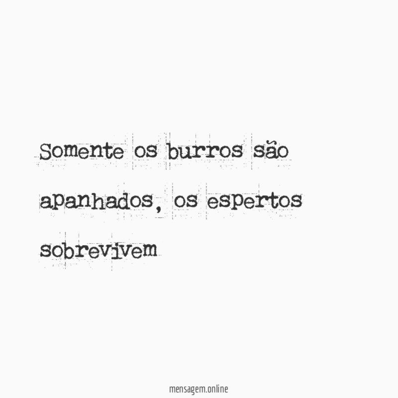 Somente os burros são apanhados