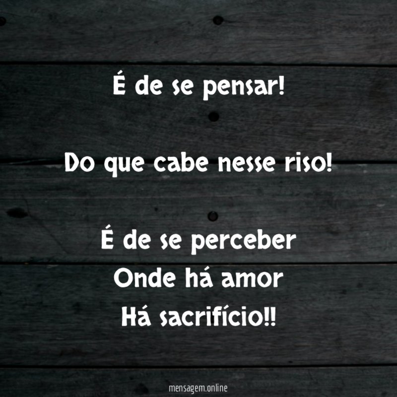 É de se pensar