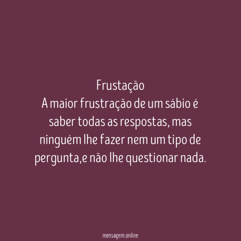 Frustação