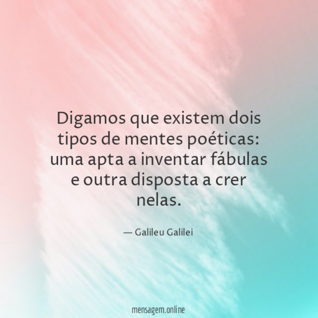 Digamos que existem dois tipos de mentes poéticas