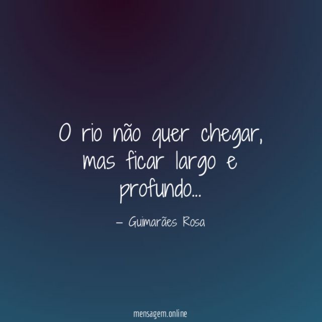 O rio não quer chegar