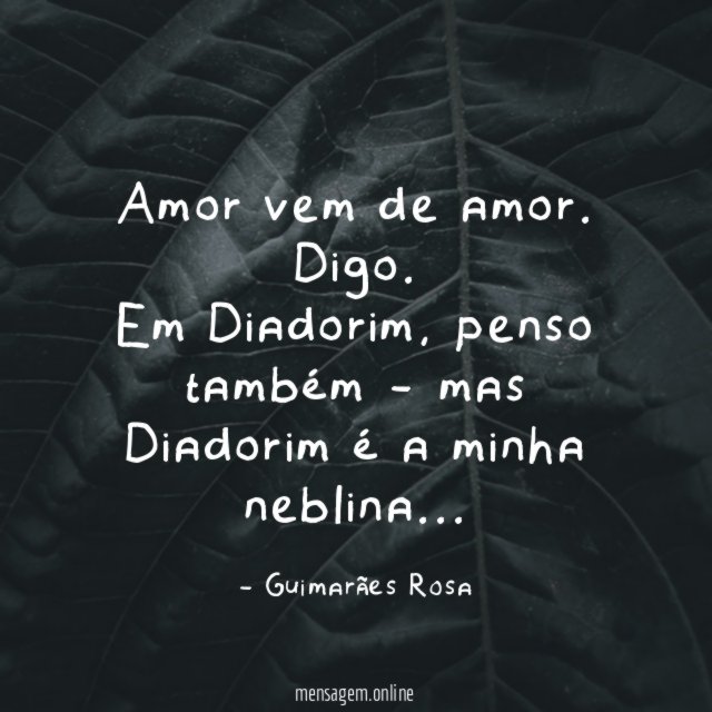 Amor vem de amor
