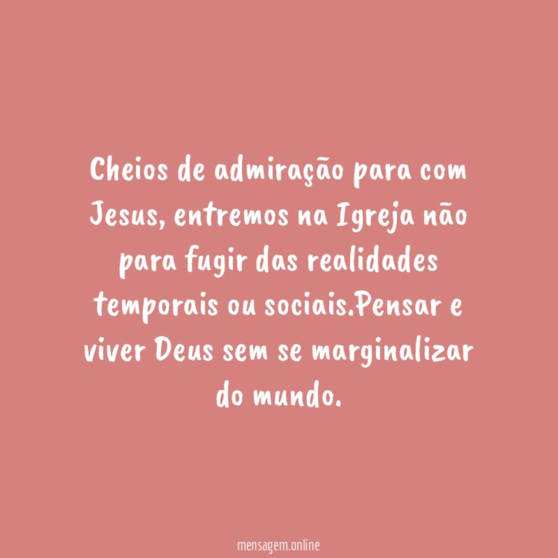 Cheios de admiração para com Jesus