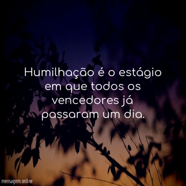 Humilhação é o estágio em que todos os