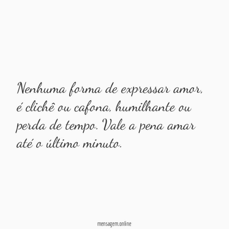 Nenhuma forma de expressar amor