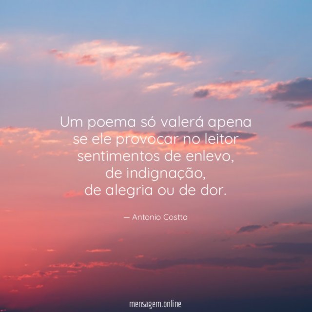 Um poema só valerá apena se ele provocar no