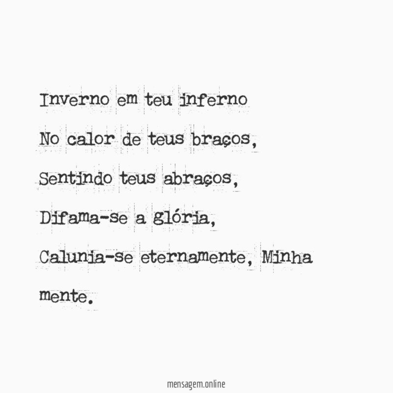 Inverno em teu inferno