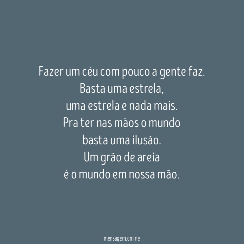 Fazer um céu com pouco a gente faz