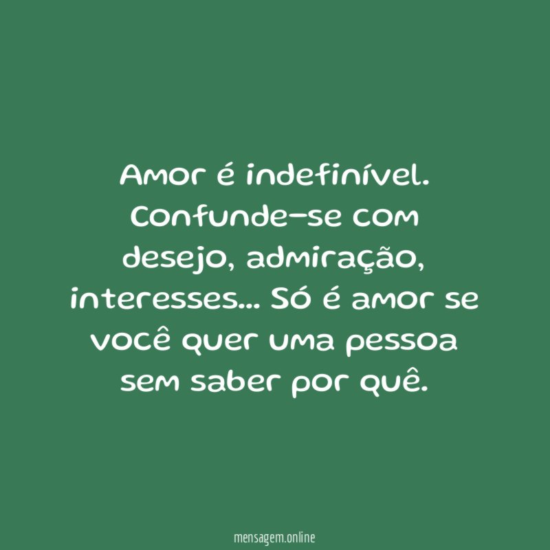 Amor é indefinível