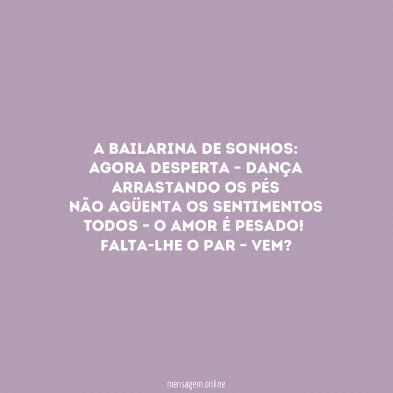 A bailarina de sonhos
