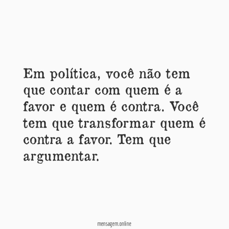 Em política