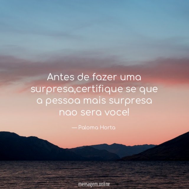 Antes de fazer uma surpresa